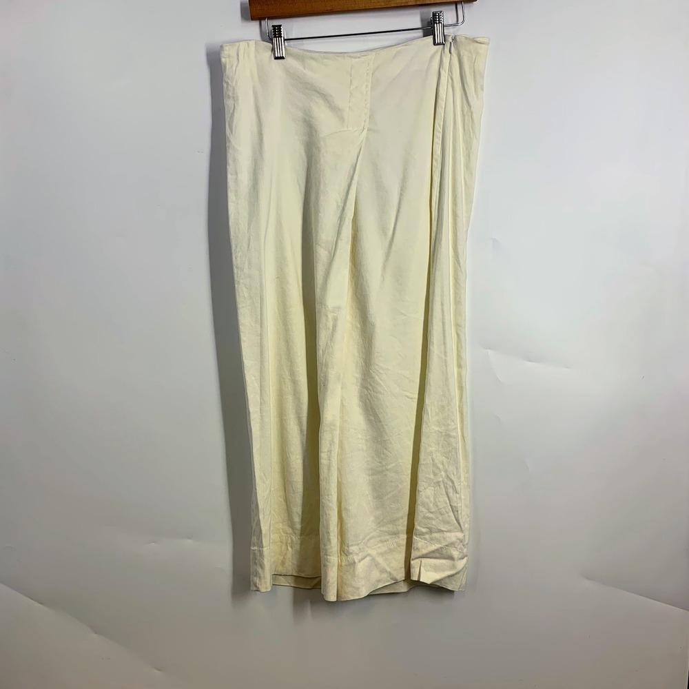 Tommy Bahama Linen Blend Relaxed Straight Wide Leg Pants Cream Size 6